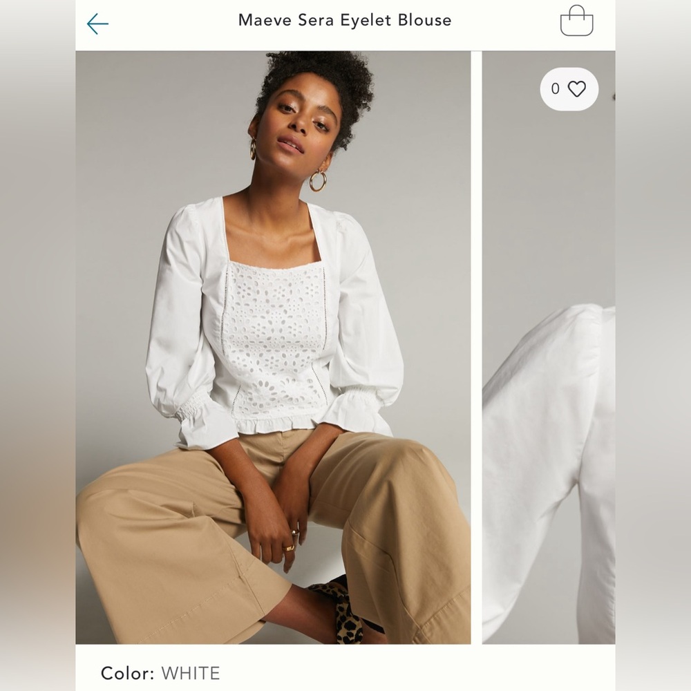 Anthropologie Maeve Sera Eyelet Blouse